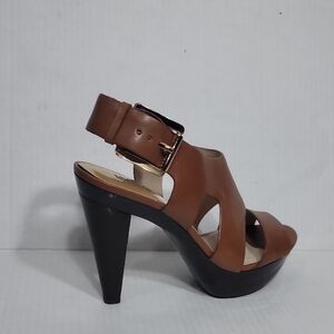 Michael Kors Carla Tan Platform Leather Heels